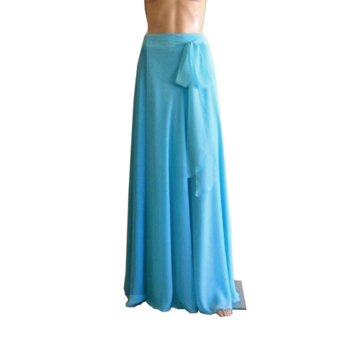 Sky Blue Maxi Skirt. Long Evening Skirt. Sky Blue Skirt With Etsy
