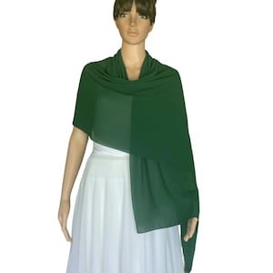 Light Emerald Green Wrap Scarf. Light Emerald Green Chiffon Shawl. Soft Chiffon Scarf. Fashion Long Scarf.