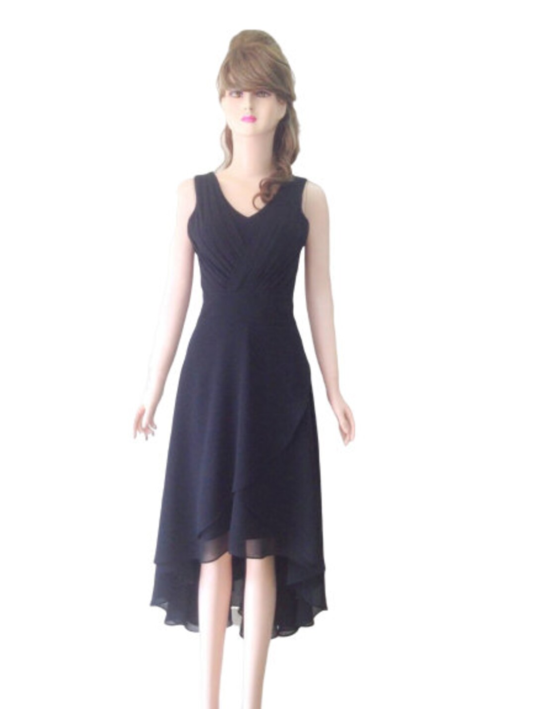 velvet shirred-waist knee-length dress Prom knee length velvet dress women 4804 main image 1
