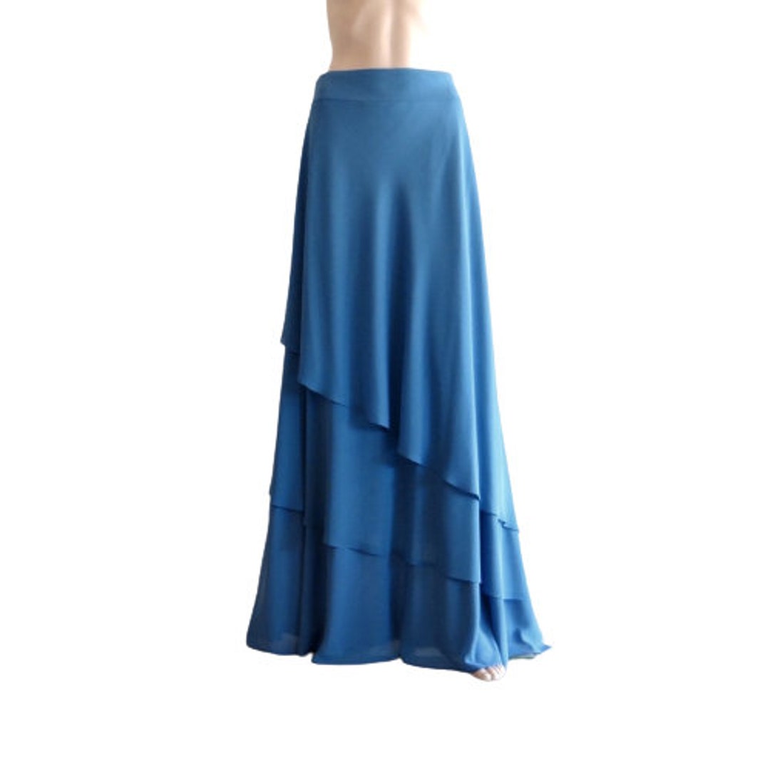 Royal Blue Bridesmaid Skirt. Royal Blue Maxi Skirt. Long Evening Skirt