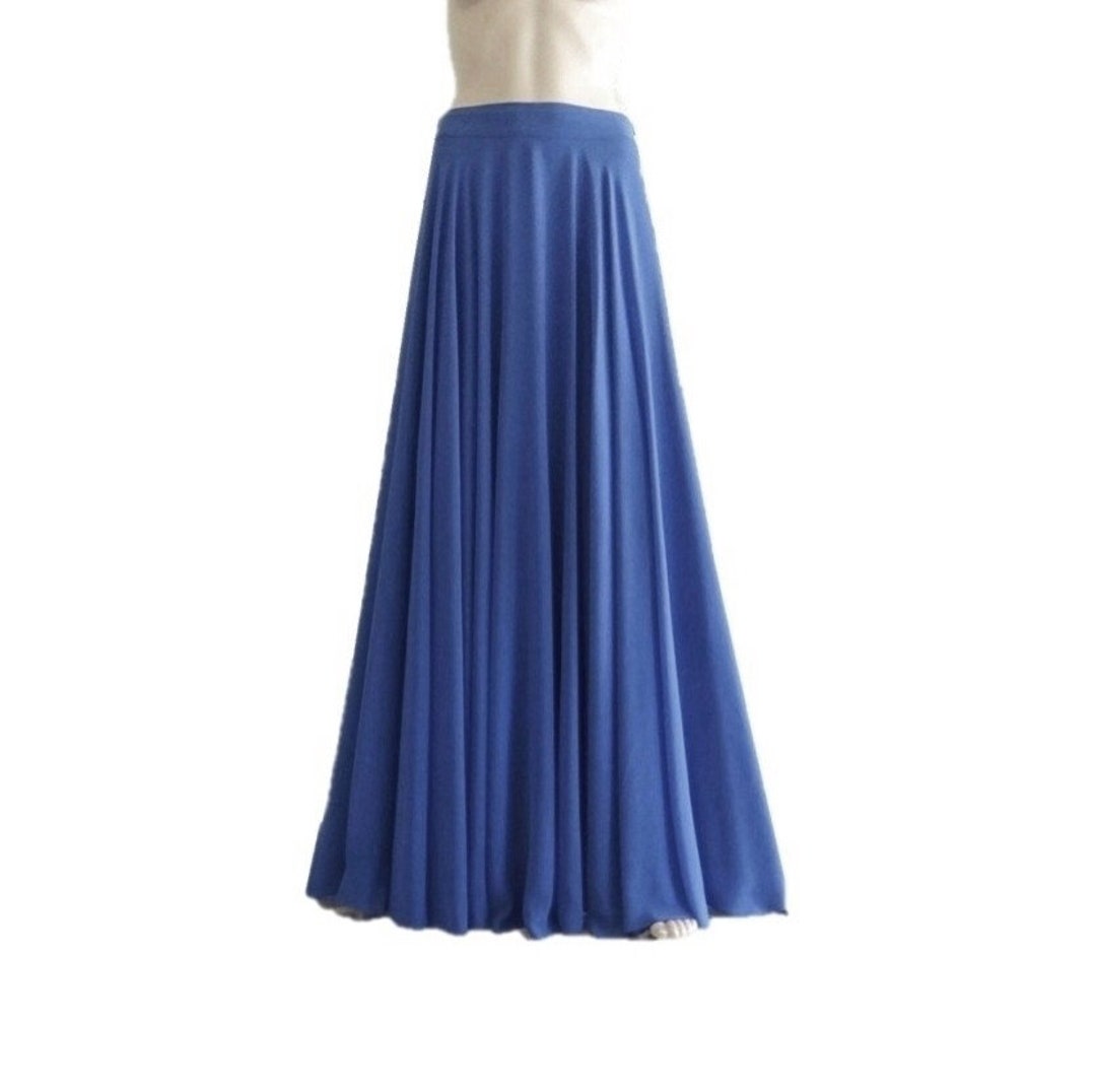 Blue Maxi Blue Circle Long Bridesmaid Chiffon