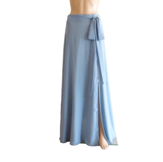 dusty blue maxi skirt
