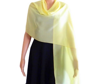 Yellow  Long Scarf. Yellow Wrap Scarf. Soft Chiffon Scarf. Yellow Chiffon Shawl.