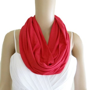 Red Circle Scarf. Infinity Scarf. Loop Scarf