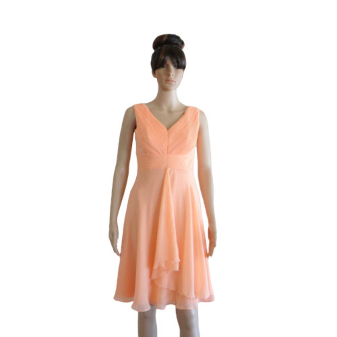 Peach Bridesmaid Dress. Evening Dress. Cocktail Dress