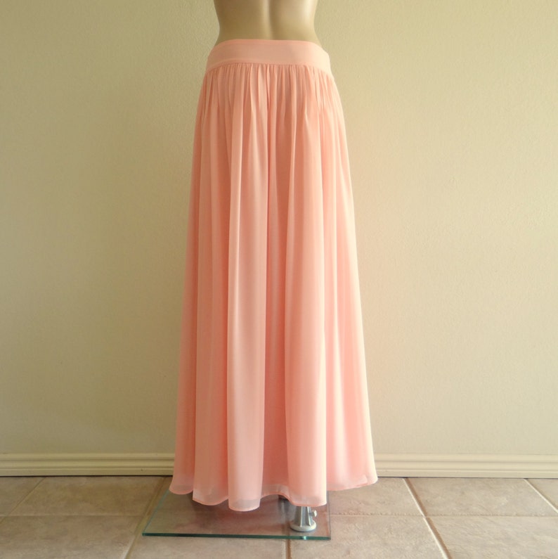 Light Pink Maxi Skirt. Long Bridesmaid Skirt. Light Pink Floor Etsy