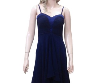 Navy Blue Bridesmaid Dress. Chiffon Dress. Evening Dress