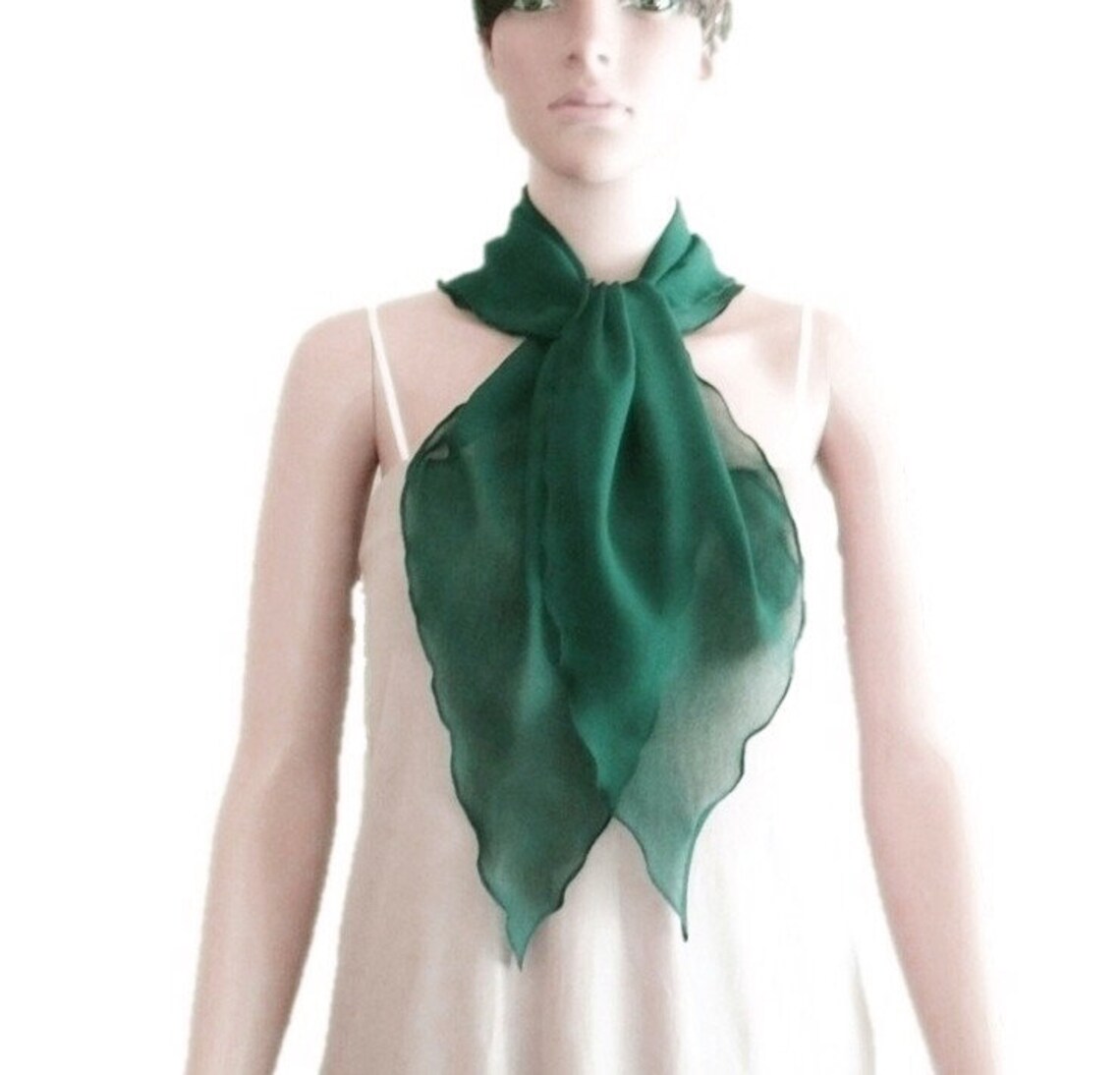 Dark Green Neck Scarf. Dark Green Bow Tie Scarf. Scarf Soft Etsy