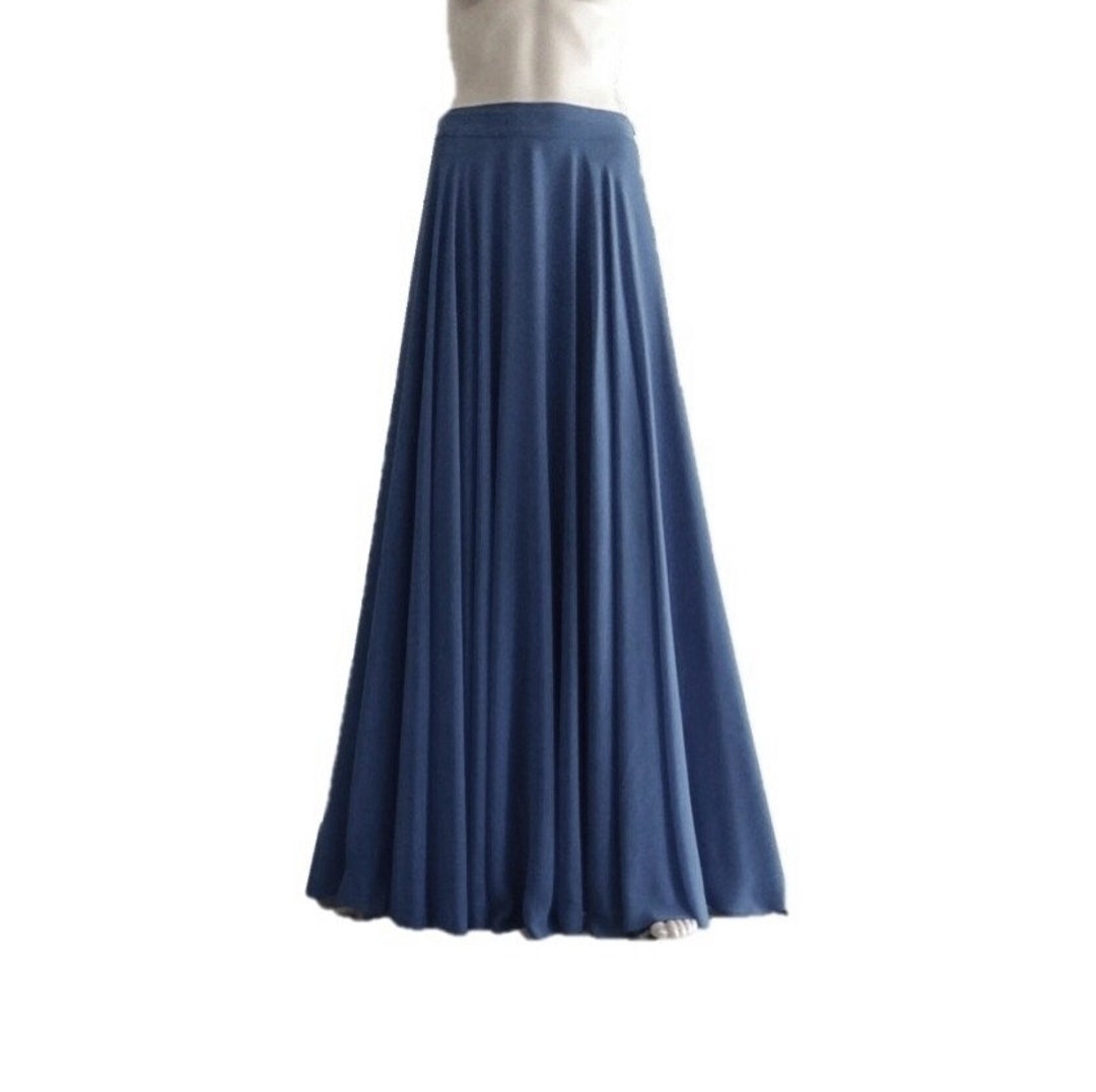 Navy Blue Maxi Skirt. Navy Blue Circle Skirt. Long Bridesmaid Skirt ...