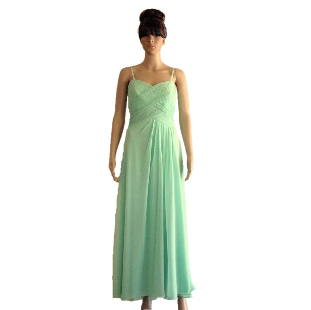 Mint Green Prom Dress. Long Bridesmaid Dress
