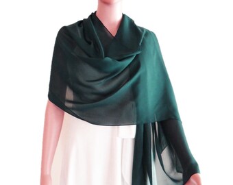 Pañuelo Forest Green Wrap. Mantón Verde del Bosque. Bufanda larga de gasa suave.