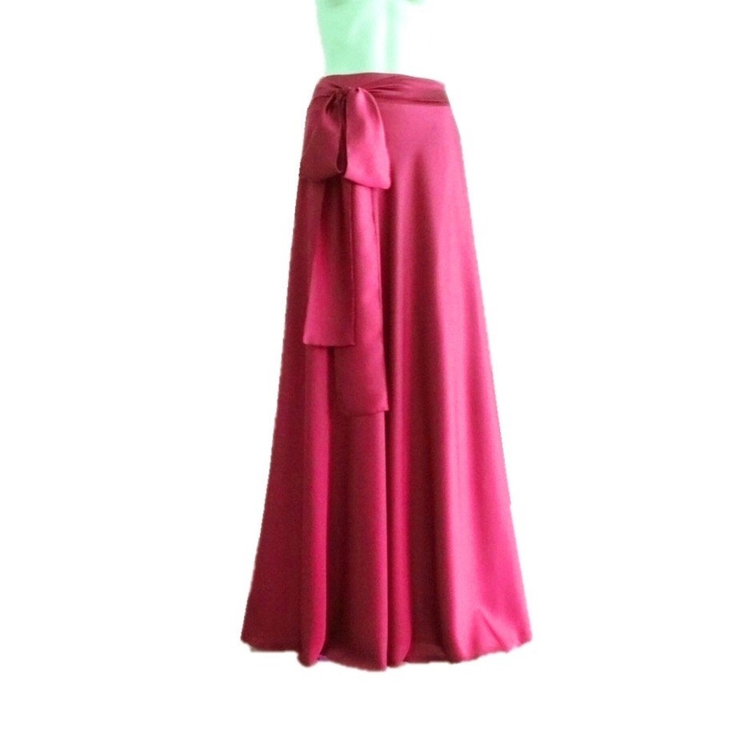 Fuchsia Satin Skirt