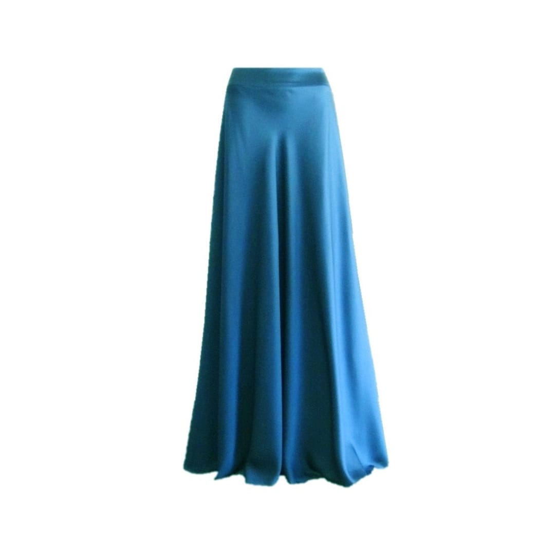 Royal Blue Maxi Skirt. Silk Floor Length Skirt. Royal Blue Bridesmaid