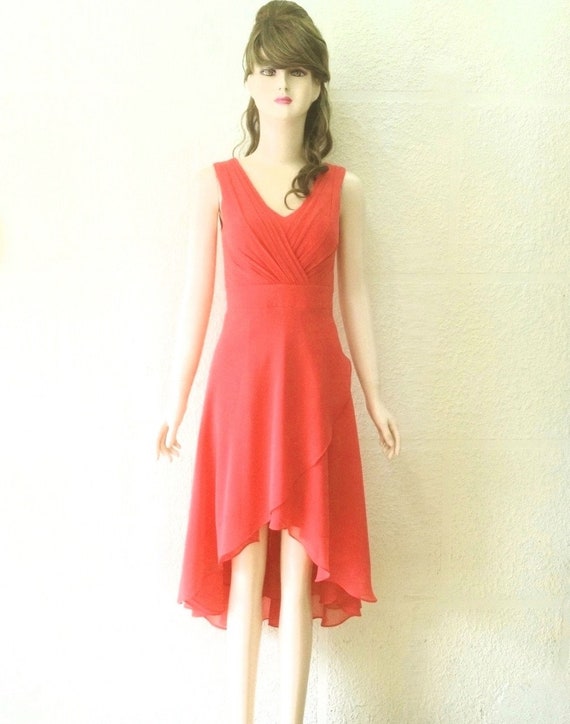 Coral Knee Length Dress
