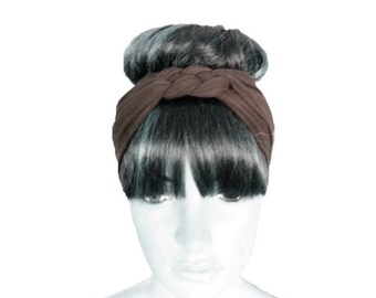 Brown Head Wrap. Braided Headband. Brown Hairband. Adult Fashion Hair Wrap.