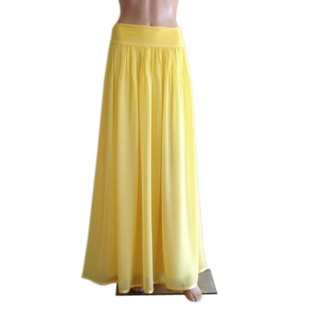 Yellow Maxi Skirt. Yellow Bridesmaid Skirt. Party Skirt. Long Etsy