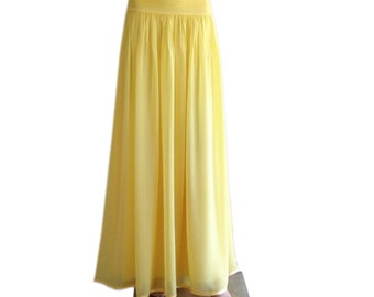 Yellow Chiffon Skirt - Etsy