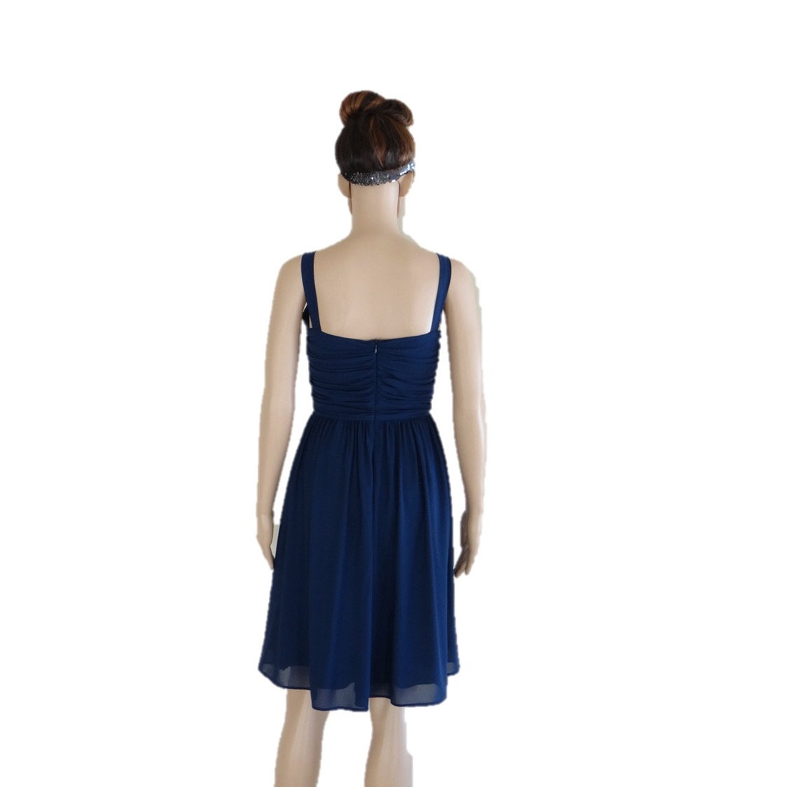 Navy Blue Bridesmaid Dress. Navy Blue Party Dress. Stretch Etsy