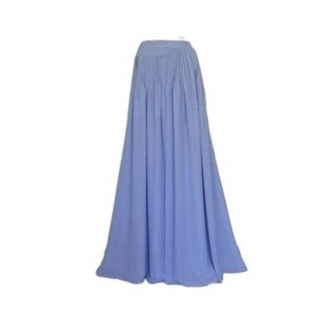 Steel Blue Bridesmaid Skirt. Steel Blue Maxi Skirt. Long Evening Skirt