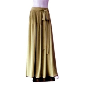 Khaki long chiffon maxi skirt discount