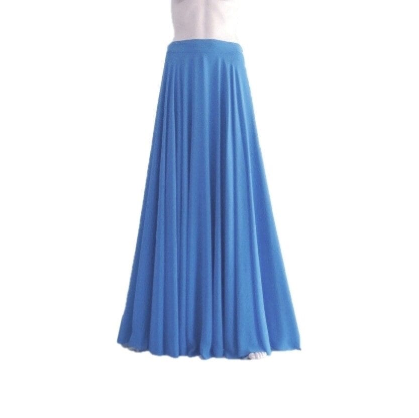 Pleated Chiffon Royal Blue Chiffon Maxi Skirt Royal Blue Maxi