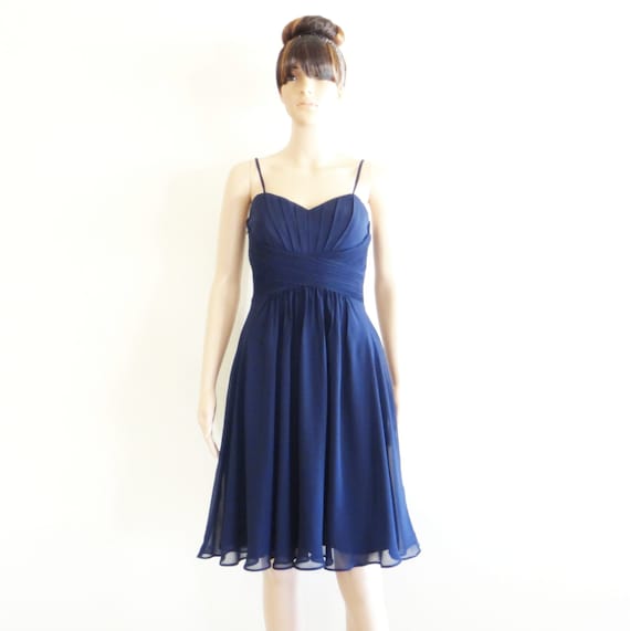 Navy Blue Knee Length Bridesmaid Dresses