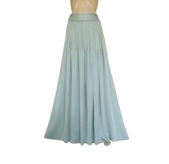Dusty Blue Maxi Skirt. Silk Floor Length Skirt. Dusty Blue Bridesmaid Skirt. Long Evening Skirt. Etsy