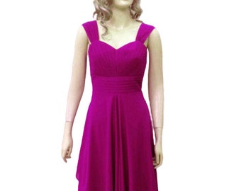 strapless open back dress Purple Infinity Bridesmaid Dress with Long Straps and Folded Skirt
