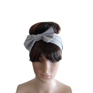 Grey Headband. Grey Bow Head Wrap