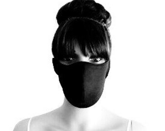 Dark Purple And Black Face Mask. Reversible Mask. Dust Fabric Mask. Adult Travel Mask. Cotton Washable Mask. Three Layers Mask Made In USA.