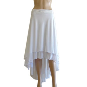 White Maxi Skirt. White Long Bridesmaid Skirt. High Low Evening Skirt. Chiffon Party Skirt.