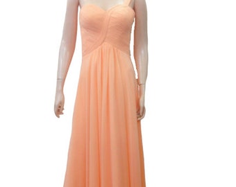 Peach Prom Dress. Peach Bridesmaid Dress. Maxi Dress