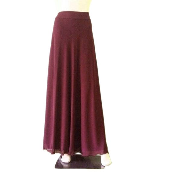 wine maxi skirt
