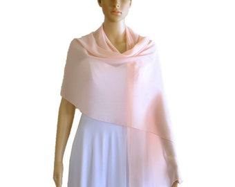 Blush Pink Long Scarf. Soft Chiffon Scarf. Blush Pink Wrap Scarf. Blush Pink Chiffon Shawl.