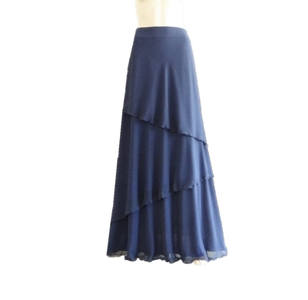2912335 Navy Blue Maxi Skirt