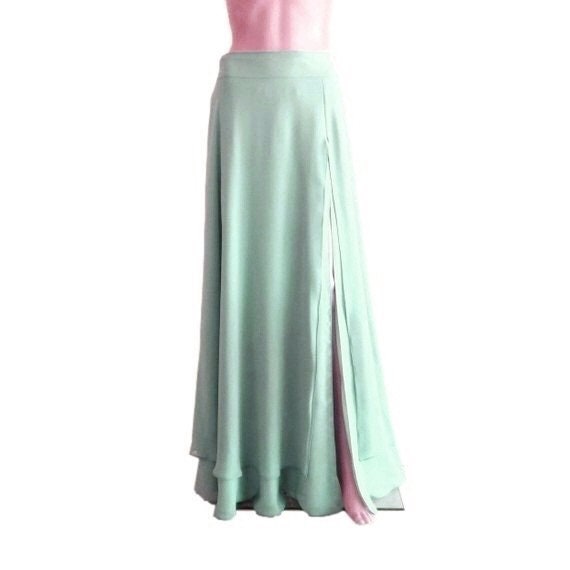 Slate Blue Maxi Skirt. Slate Blue Bridesmaid Skirt. Long | Etsy