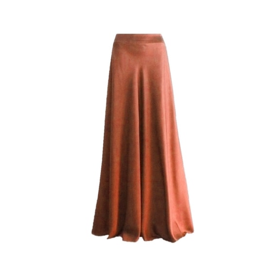 Burnt Orange Maxi Skirt. Silk Floor Length Skirt. Burnt Orang Bridesmaid Skirt. Long Evening Skirt. Etsy