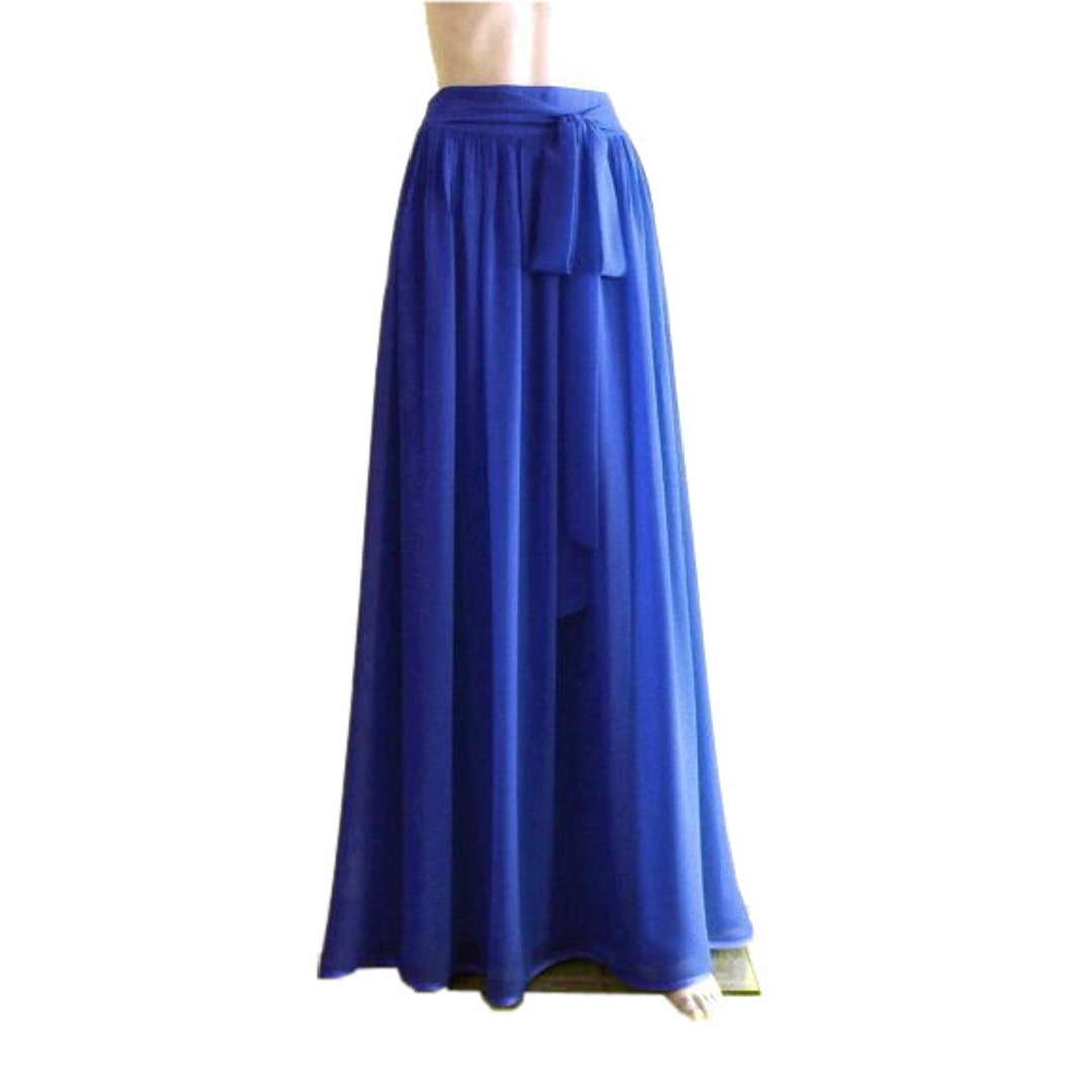 Royal Blue Bridesmaid Skirt. Royal Blue Floor Length Skirt. Long ...