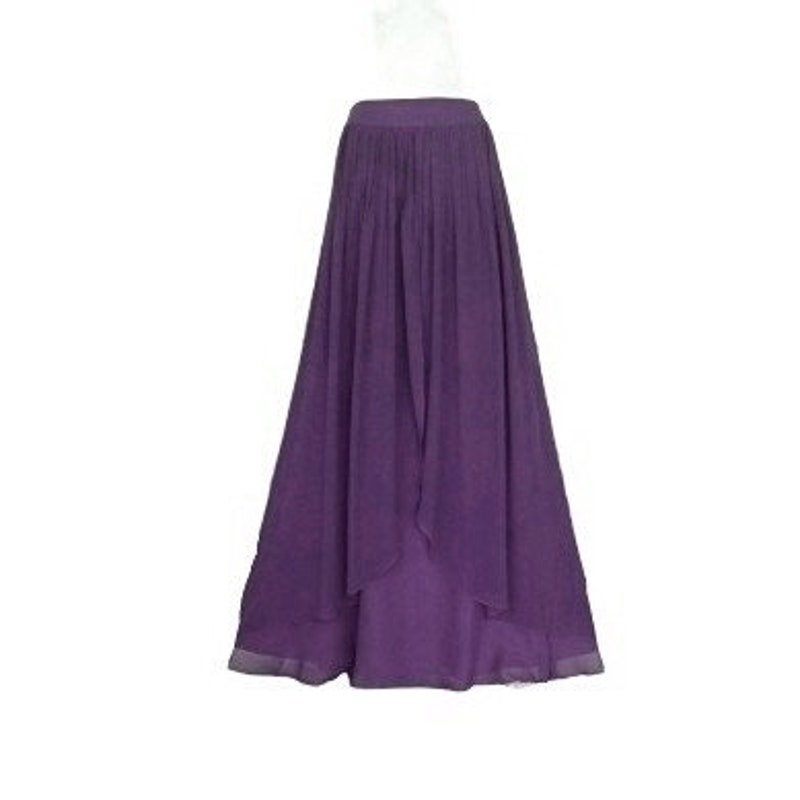VELVET CHIFFON LONG SKIRT main image 1
