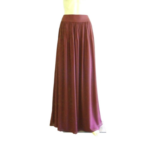 Wine Maxi Skirt. Wine Bridesmaid Skirt. Long Evening Skirt. | Etsy