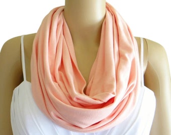 Pink Circle Scarf. Infinity Scarf