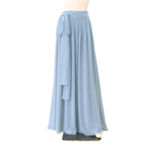 Dusty Blue Maxi Skirt. Dusty Blue Bridesmaid Skirt. Long - Etsy