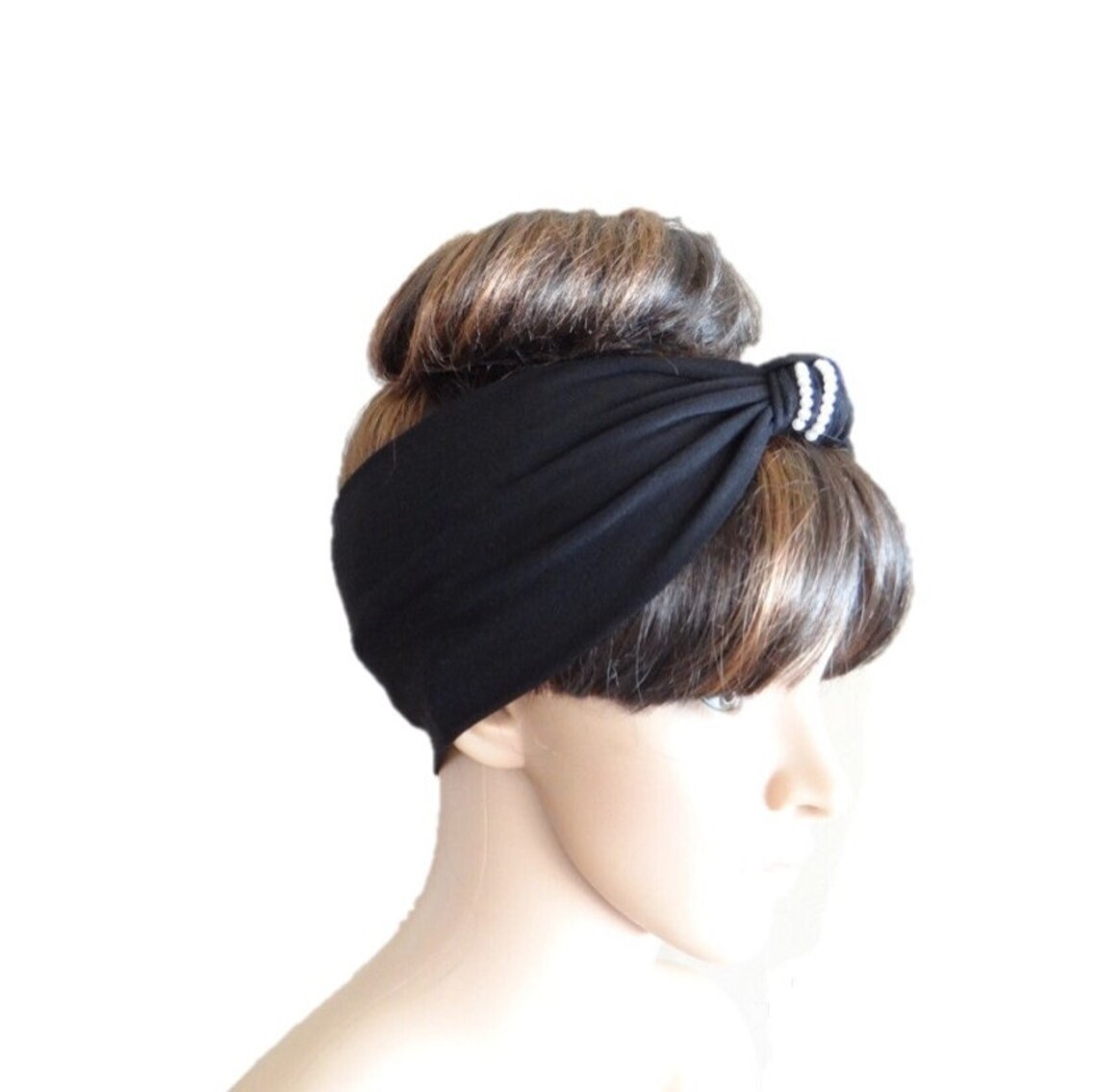 Black Hairband. Black Headband Stretch Head Wrap. Soft Cotton Etsy
