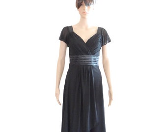 Black Evening Dress.Wedding Party Dress.Dress With Sleeves.