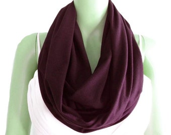 Plum Infinity Scarf. Plum Circle Scarf.