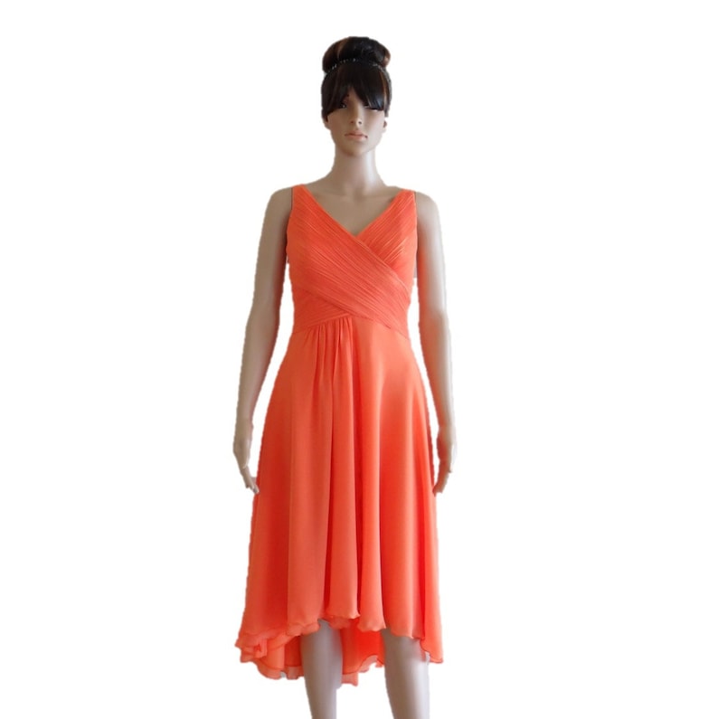 orange high low dress