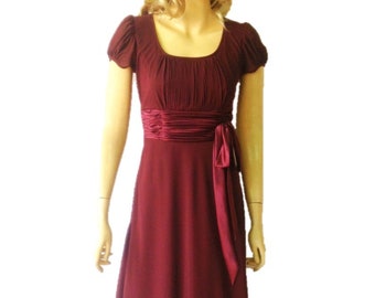 Burgundy Bridesmaid Dress. Dress With Sleeves