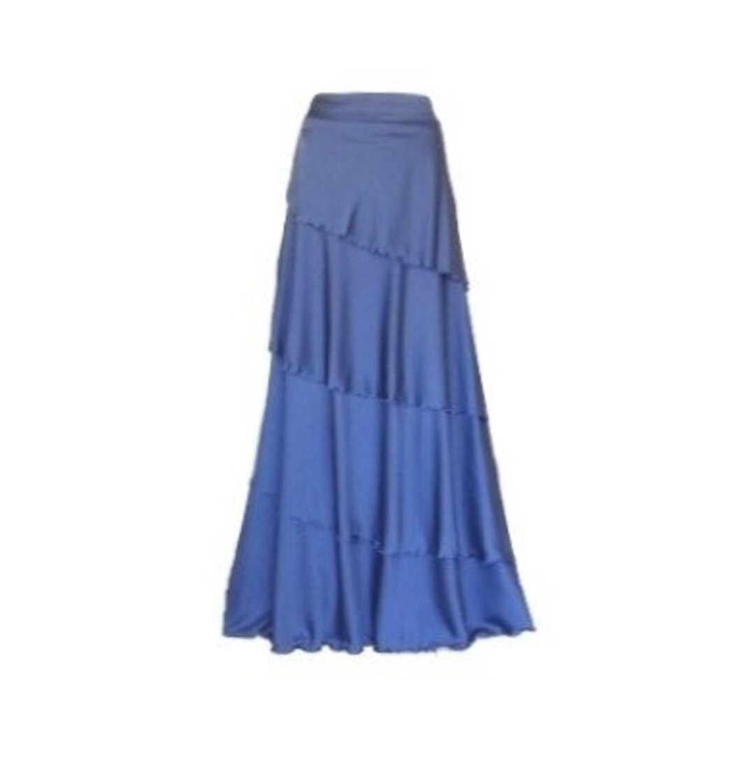 #7001 Women Long Maxi Skirt- Royal Blue main image 0