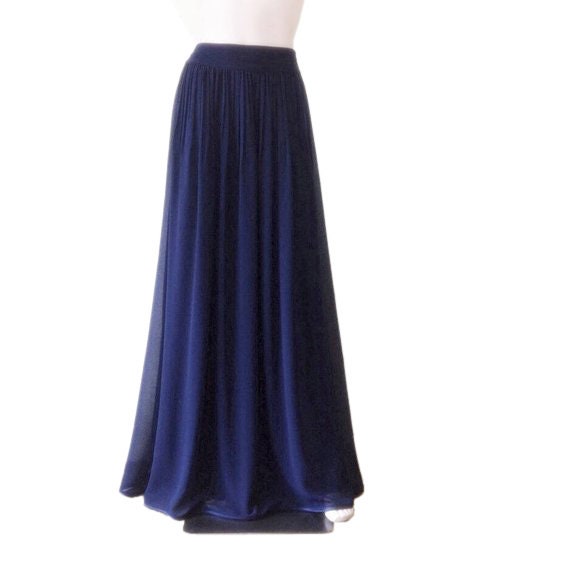 Navy Blue Bridesmaid Skirt. Navy Blue Maxi Skirt. Long Evening | Etsy