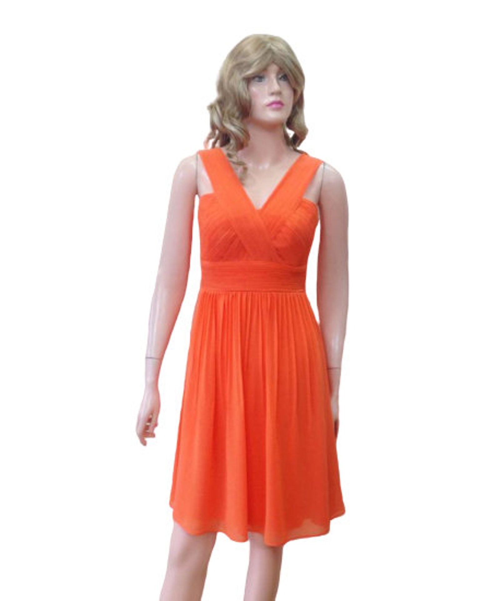 Orange Bridesmaid Dress. Party Dress. Chiffon Dress. Etsy